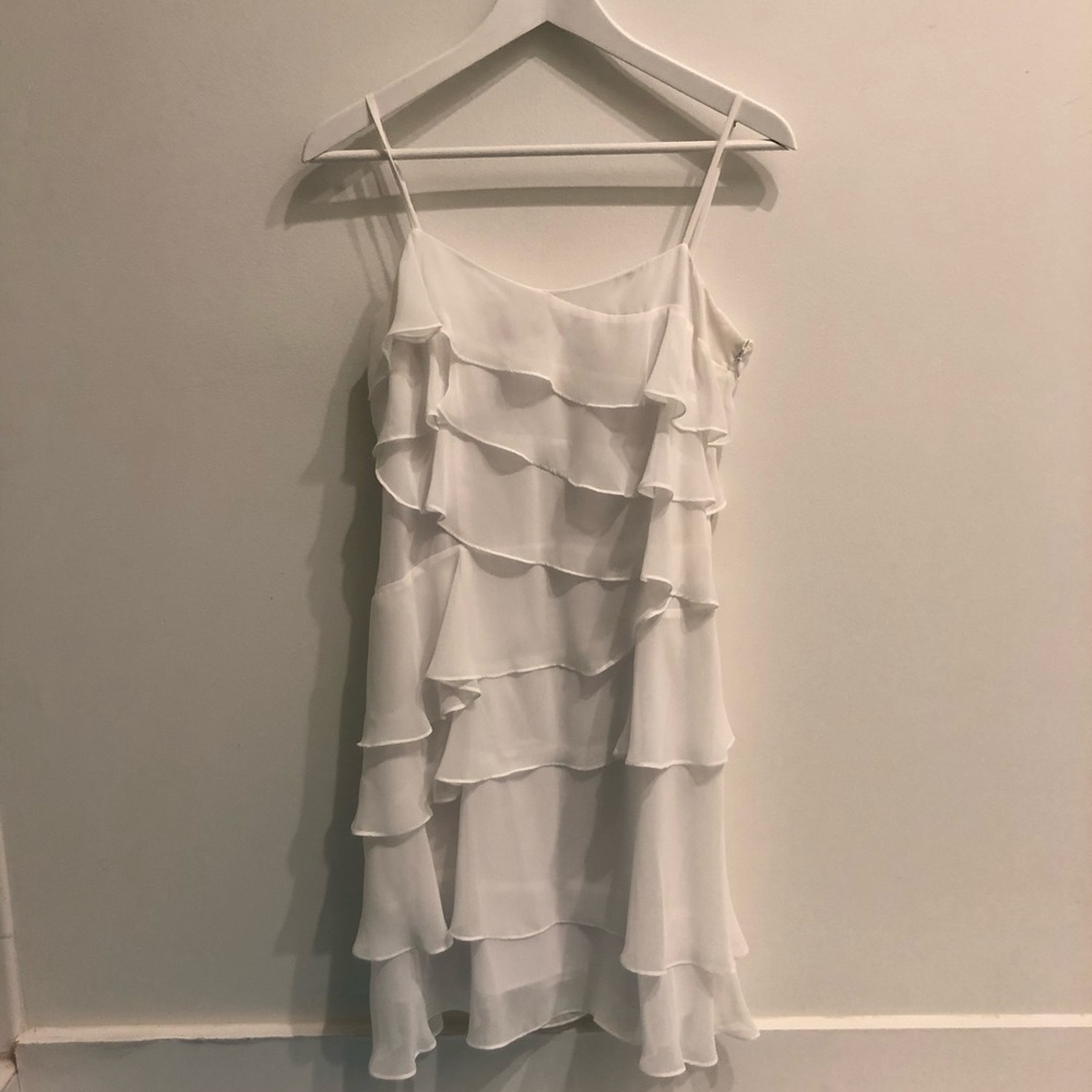 💝 elegant white ruffle dress 💝